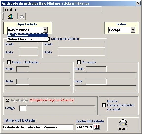 Listados Min-Max